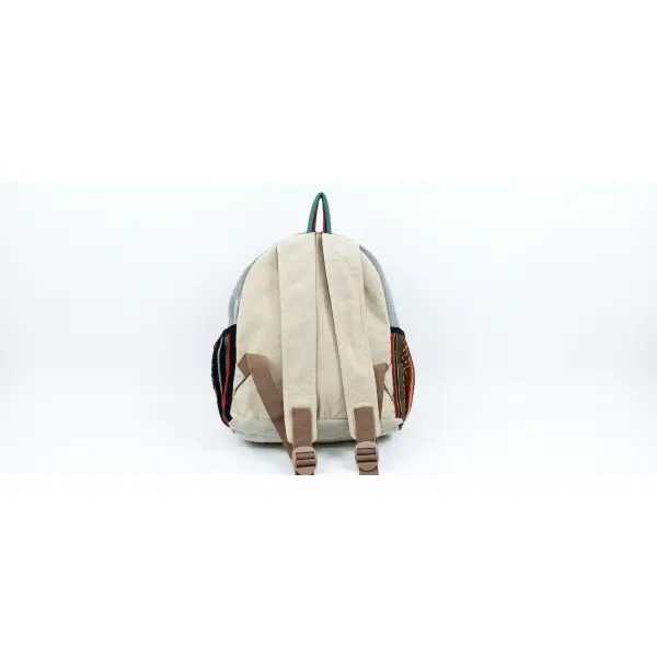 Handmade Eco-Friendly Hemp & Cotton Mix Backpack - Small Size Unisex Daypack - Sustainable Nepal Product - Image 3