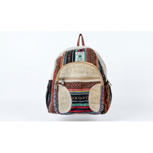 Handmade Eco-Friendly Hemp & Cotton Mix Backpack - Small Size Unisex Daypack - Sustainable Nepal Product