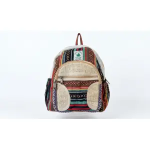 Handmade Eco-Friendly Hemp & Cotton Mix Backpack - Small Size Unisex Daypack - Sustainable Nepal Product