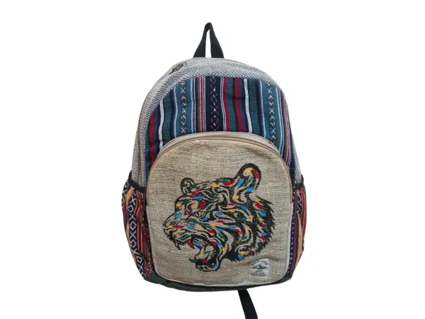 Handmade Eco-Friendly Hemp & Cotton Mix Backpack - Sustainable Unisex Bag for School