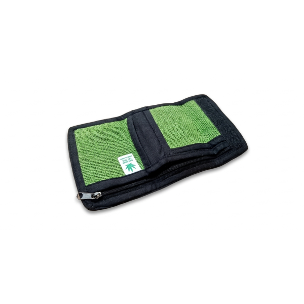 Handmade Eco-Friendly Hemp & Cotton Trifold Wallet for Men - Sustainable Gent's Money Purse with Zipper - Durable Nepali Craftsmanship - Image 2