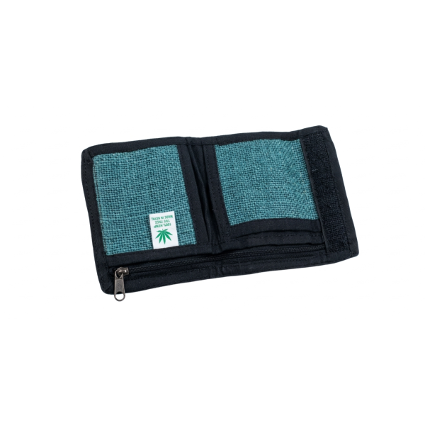 Handmade Eco-Friendly Hemp & Cotton Trifold Wallet for Men - Sustainable Gent's Money Purse with Zipper - Durable Nepali Craftsmanship - Image 3