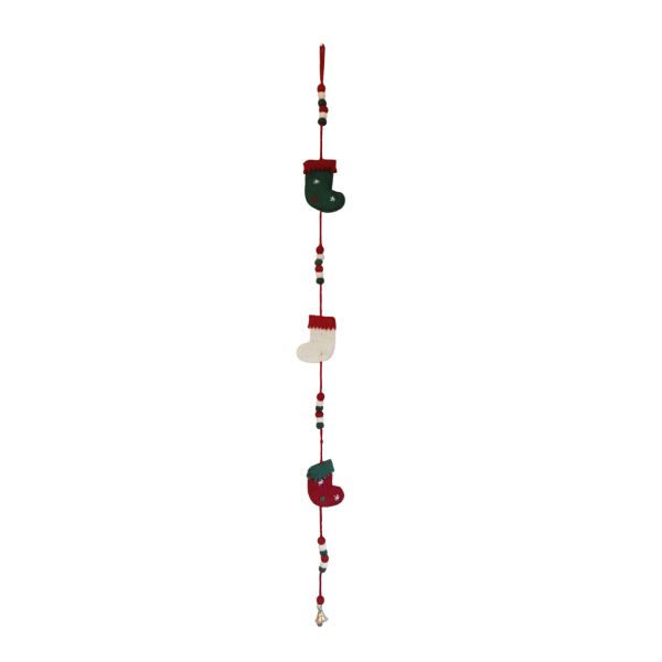 Handmade Eco-Friendly Wool Felt Christmas Stocking Decoration – Vibrant, Sustainable Holiday Charm from Nepal - Image 2
