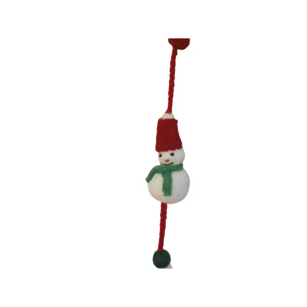 Handmade Eco-Friendly Wool Felt Hanging Snowman Decoration - Image 2