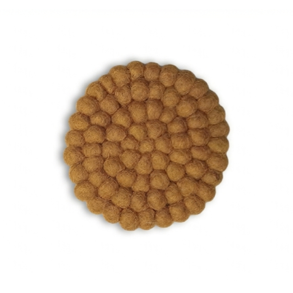 Handmade Felt Ball Tea Coasters - Set of 6 - 100% New Zealand Wool Round Mat (10cm) - Eco-Friendly & Heat Resistant - Image 3