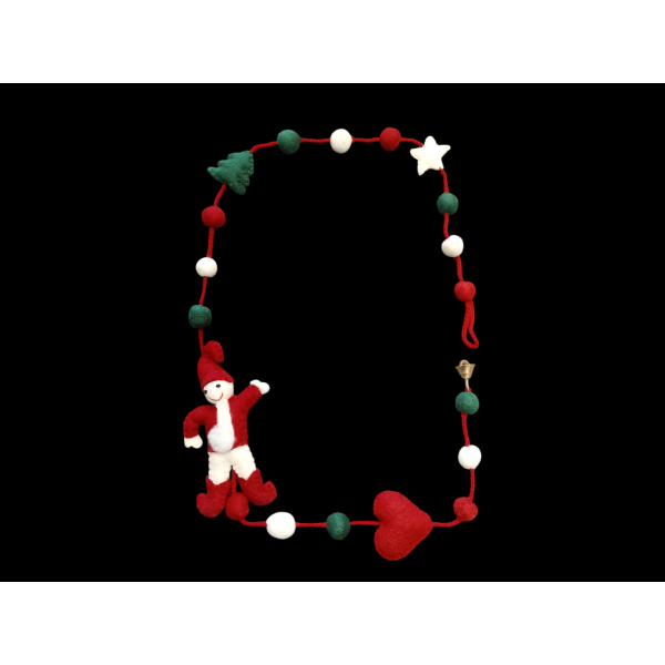 Handmade Felt Christmas Santa Hanging Decoration – Eco-Friendly, Vibrant & Sustainable, 137 cm – Crafted with Love in Nepal - Image 3