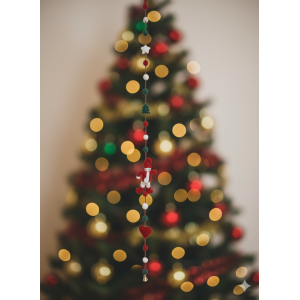 Handmade Felt Christmas Santa Hanging Decoration – Eco-Friendly, Vibrant & Sustainable, 137 cm – Crafted with Love in Nepal