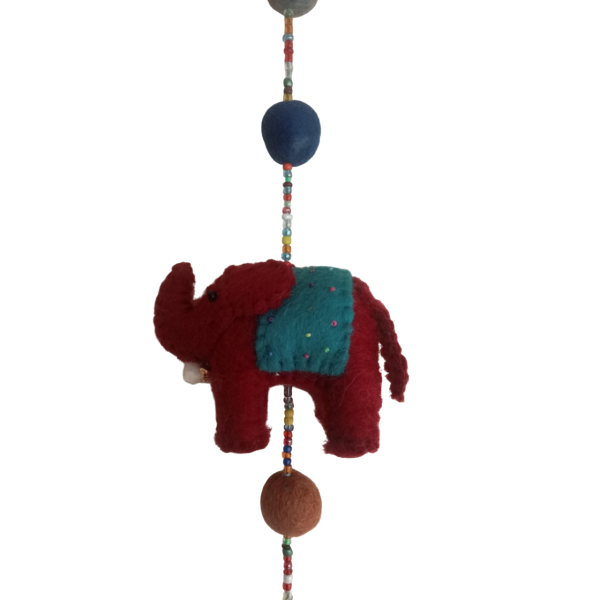 Handmade Felt Large Elephant Hanging Decoration - Image 3