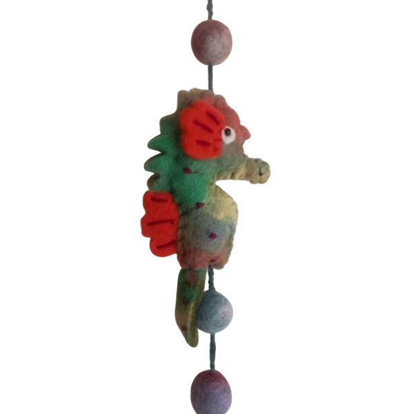 Handmade Felt Seahorse Hanging Decoration - Image 3