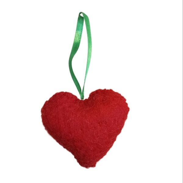 Handmade Heart Ornament/Christmas Tree Hanging/Home Decoration/Wool Heart Hanging - Image 3