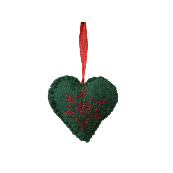 Handmade Heart Ornament/Christmas Tree Hanging/Home Decoration/Wool Heart Hanging - Image 4