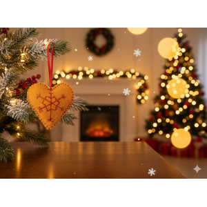 Handmade Heart Ornament/Christmas Tree Hanging/Home Decoration/Wool Heart Hanging
