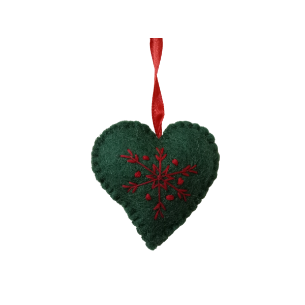 Handmade Heart Ornament/Christmas Tree Hanging/Home Decoration/Wool Heart Hanging - Image 5