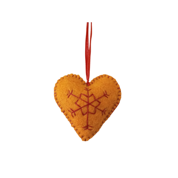 Handmade Heart Ornament/Christmas Tree Hanging/Home Decoration/Wool Heart Hanging - Image 5