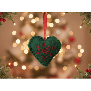Handmade Heart Ornament/Christmas Tree Hanging/Home Decoration/Wool Heart Hanging