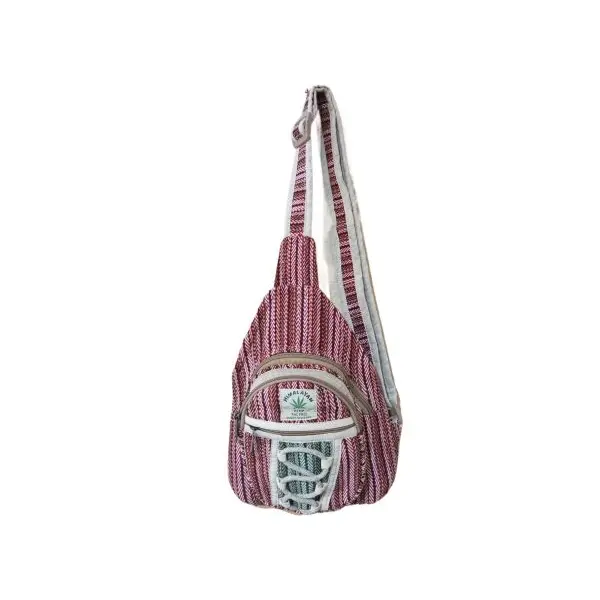 Handmade Hemp and cotton Mix Chest Bag For Unisex - Image 2