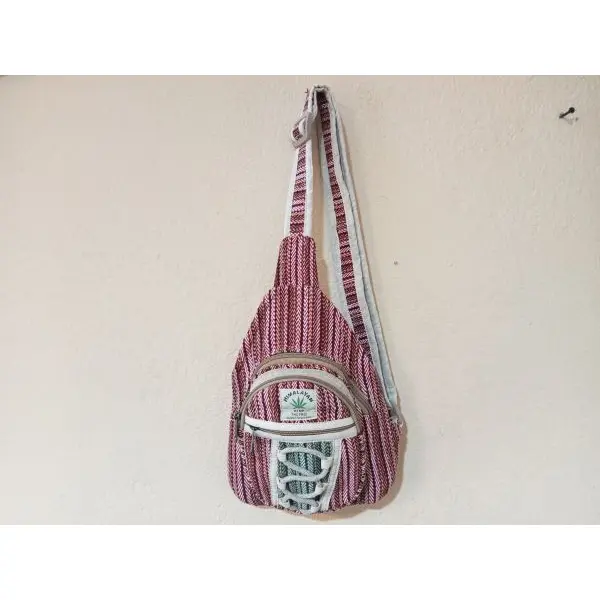 Handmade Hemp and cotton Mix Chest Bag For Unisex - Image 4