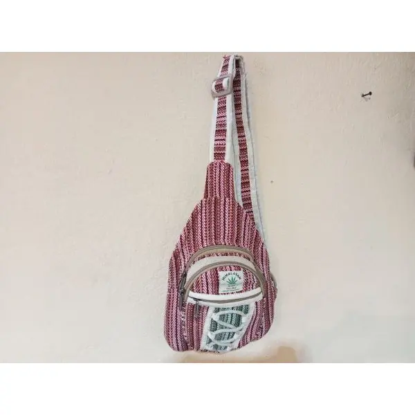 Handmade Hemp and cotton Mix Chest Bag For Unisex - Image 5