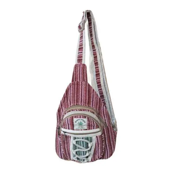 Handmade Hemp and cotton Mix Chest Bag For Unisex