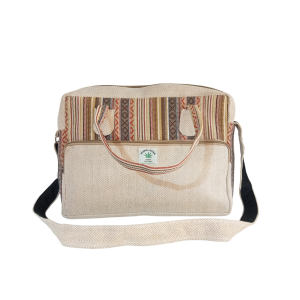 Handmade Hemp & Cotton Bag – Versatile Side & Shoulder Bag with Adjustable Strap – Crafted in Nepal