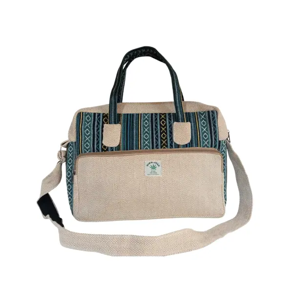 Handmade Hemp & Cotton Bag – Versatile Side & Shoulder Bag with Adjustable Strap – Crafted in Nepal - Image 5