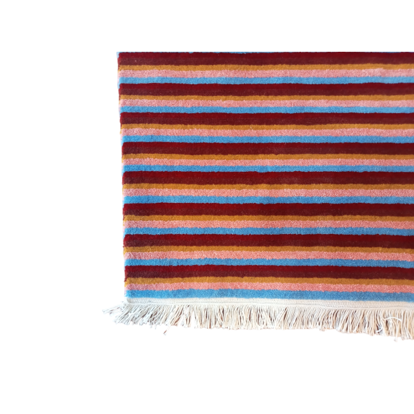 Handmade Multicolor Carpet – Modern Pattern, 80% Wool & 20% Cotton, Crafted in Nepal - Image 3