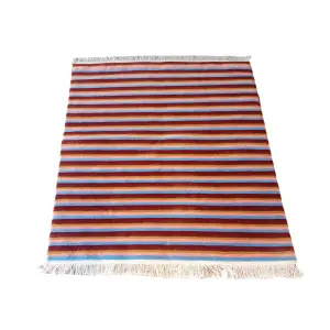 Handmade Multicolor Carpet – Modern Pattern, 80% Wool & 20% Cotton, Crafted in Nepal