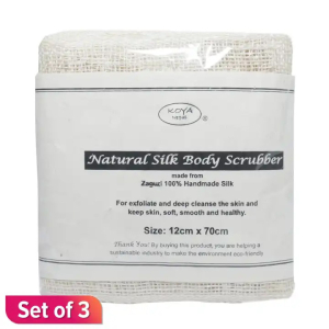 Handmade Natural Silk Body Scrubber: Made From Zaguri (Set of 3) 1