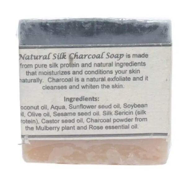 Handmade Natural Silk Charcoal Soap (Set of 6) 2