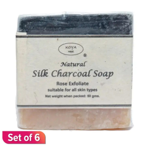 Handmade Natural Silk Charcoal Soap (Set of 6) 1