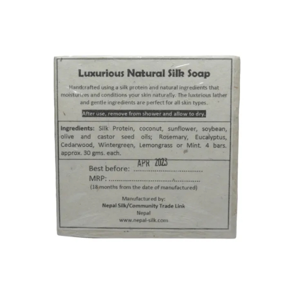 Handmade Natural Silk Soap: 4 Different Flavors (Set of 6) 2