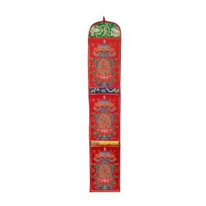 Handmade Nepalese Brocade & Cotton Wall Organizer - 3 Pocket Letter Holder - Multi-Color (17cm x 90cm)