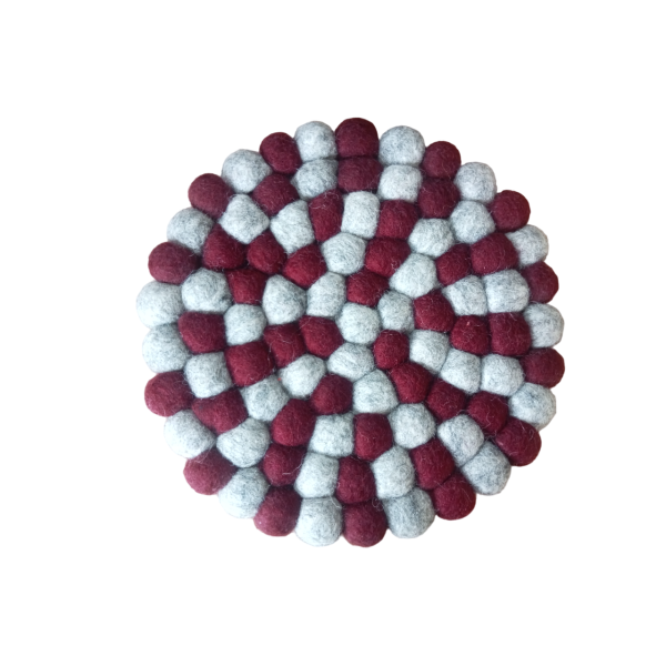 Handmade Nepali Felt Ball Trivet – 20cm Round Wool Hot Pad & Kitchen Décor - Image 2