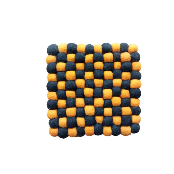 Handmade Nepali Felt Ball Trivet – 20cm Square Wool Pot Mat, Hot Pad & Kitchen Décor - Image 3