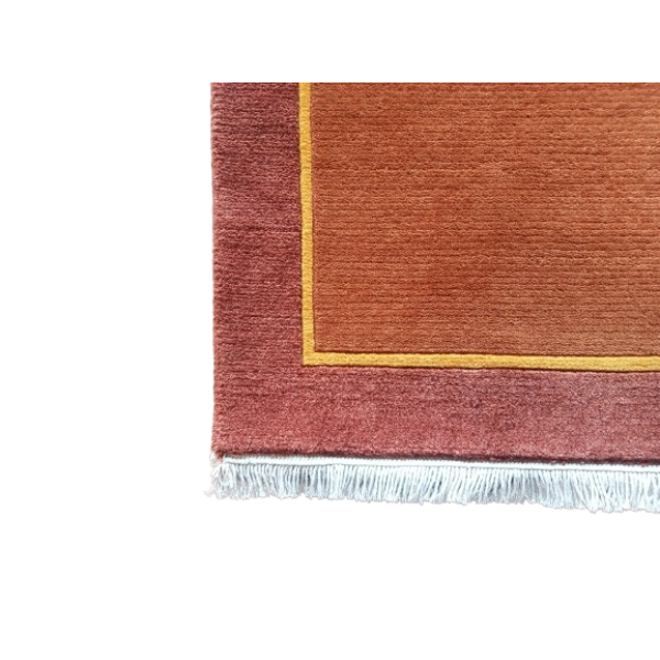 Handmade Nepali Handknotted Woolen Carpet - Terracotta Modern Design Area Rug (50x50 cm) - 60 Knots Premium Quality - Image 3