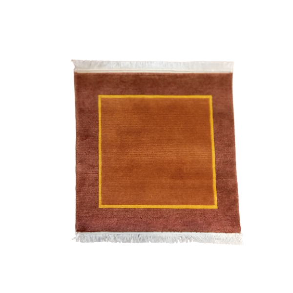 Handmade Nepali Handknotted Woolen Carpet - Terracotta Modern Design Area Rug (50x50 cm) - 60 Knots Premium Quality - Image 4