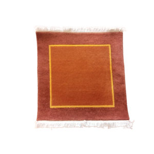 Handmade Nepali Handknotted Woolen Carpet - Terracotta Modern Design Area Rug (50x50 cm) - 60 Knots Premium Quality