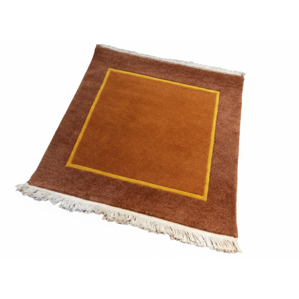 Handmade Nepali Handknotted Woolen Carpet - Terracotta Modern Design Area Rug (50x50 cm) - 60 Knots Premium Quality - Image 5