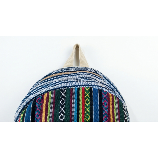 Handmade Nepali Hemp & Cotton Mix Backpack - Sustainable Unisex Eco-Friendly Bag for School, College & Travel - Medium Size - Image 3
