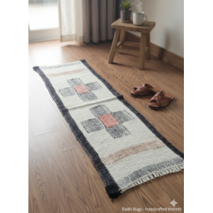 Handmade Nepali Radi Pakhi - Traditional Sheep Wool Rug / Runner (50 cm x 174 cm) - Natural Warmth