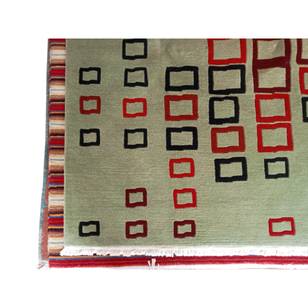 Handmade Nepali Wool Rug – Light Green Modern Pattern, 60 Knots, 170x240 cm - Image 5