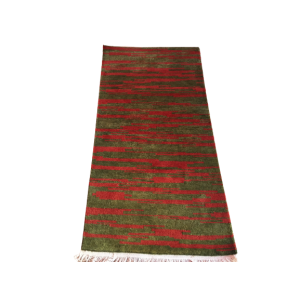 Handmade Nepali Woolen Carpet – 60 Knots, Modern Green Design, 2.33 Ft x 4.66 Ft