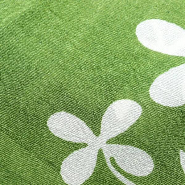 Handmade Silk Scarves For Women (Green Flower Print) 2