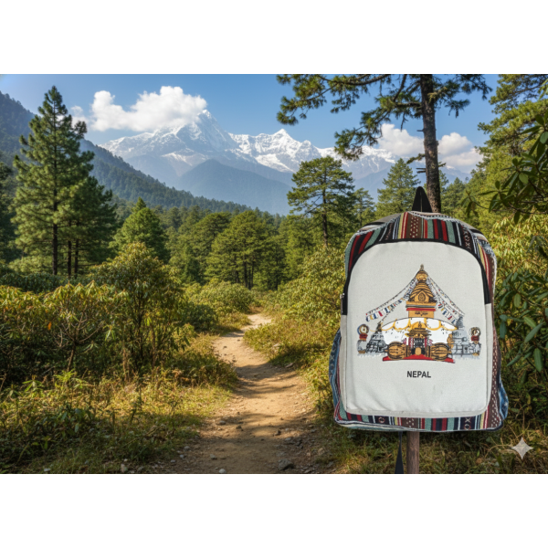 Handmade Sustainable Cotton Backpack for Unisex - Image 4