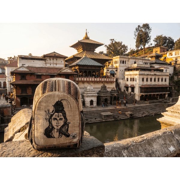 Handmade Sustainable Hemp & Cotton Large Backpack - Unisex Eco-Friendly Multi-Color Bag Crafted in Nepal - Image 4