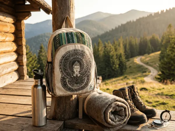 Handmade Sustainable Hemp & Cotton Large Backpack