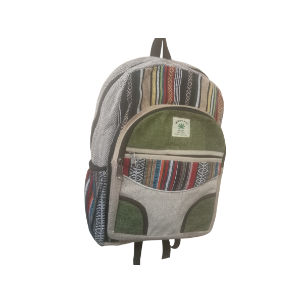 Handmade Sustainable Hemp & Cotton Large Unisex Backpack - Adjustable Straps, Made in Nepal - Image 3