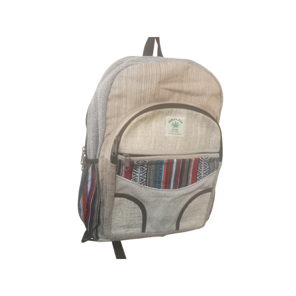 Handmade Sustainable Hemp & Cotton Large Unisex Backpack - Adjustable Straps, Made in Nepal - Image 4