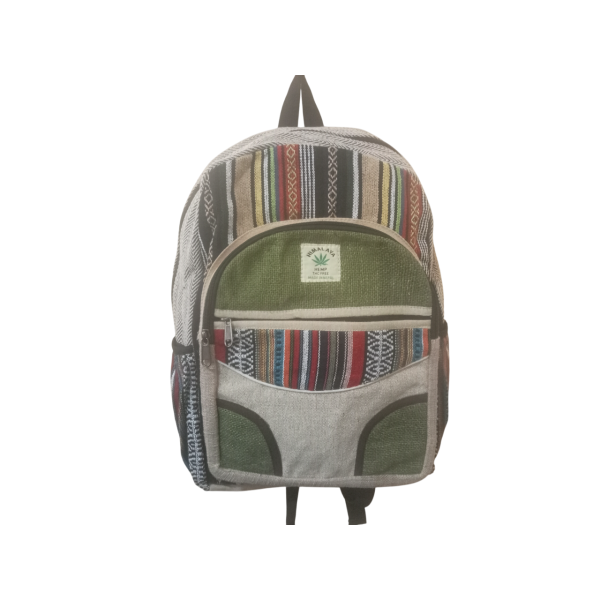 Handmade Sustainable Hemp & Cotton Large Unisex Backpack - Adjustable Straps, Made in Nepal - Image 5