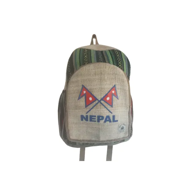 Handmade Sustainable Hemp & Cotton Mix Backpack For Unisex - Image 2